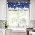 thumbnail image 3 of Navy Blue Christmas Kitchen Curtains and Valances Set, Xmas Reindeer Tree Winter Snowflake Rod Pocket Window Valance 18 Inch Window Curtain Panels for Living Room Bedroom Laundry, 27.5x36in, 3 Pieces, 3 of 7