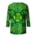 thumbnail image 5 of Levmjia 3/4 Length Sleeve Womens Tops Spring Fall St. Patrick's Day Women's Fashion Printed Tees Casual Crewneck Loose T Shirt Ladies Tops Blouses Shirts, 5 of 5
