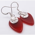 thumbnail image 2 of SilverStarJewel 925 Sterling Silver Beautiful Red Carnelian Antique Look Art Earrings 1.4", 2 of 3