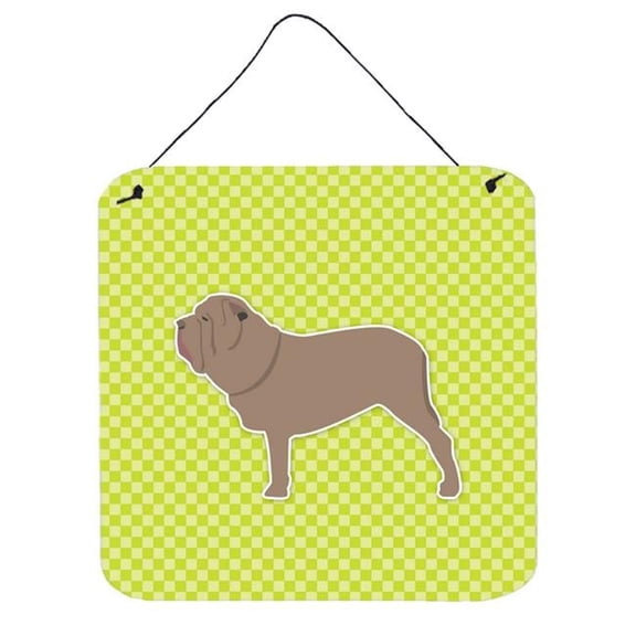 Neapolitan Mastiff Checkerboard Green Wall or Door Hanging Prints