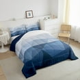 thumbnail image 3 of jejeloiu Modern Asbtract Geometric Queen Comforter Set,Minimalsit Style Bedding Sets,White Blue Ombre Bedding Comforter Set For Girls Boys,Microfiber Bedroom Decor Reversible,3pcs, 3 of 8