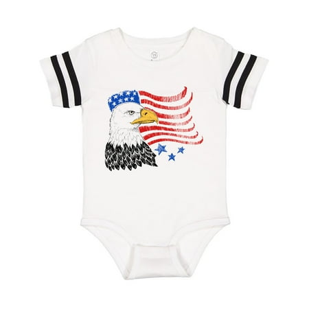 

Inktastic American bald eagle and flag sketch style Gift Baby Boy or Baby Girl Bodysuit
