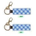 thumbnail image 4 of Keychain 6×3.1×1inpu Leather With Delicate Touch And Strong Recognition Is Used For Daily Travel, Work And Picnic Blueviolet Moroccan Buffalo Plaid Tartan Check Hand-Drawn Sketch_1, 4 of 8