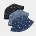 thumbnail image 6 of SikaFu Four Seasons Denim Flower Embroidery Bucket Hat Fisherman Hat Outdoor Travel Sun Cap for Men and Women 181, 6 of 6