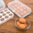 thumbnail image 5 of Egg Box 15 Grids Kitchen Refrigerator Storage Case Stackable Plastic Preservation Container, 5 of 9