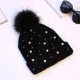 thumbnail image 2 of Winter Warm Knit Pearls Beanie Hat Skull Cap Pom Beanies for Men Women, 2 of 5