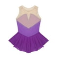 thumbnail image 4 of iiniim Girls Shiny Rhinestone Sleeveless Splice Ice Skating Skirt Gymnastic Leotard Dress, 4 of 7