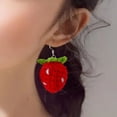 thumbnail image 3 of FENOHREFE Stylish Strawberry Ear Ornaments Woven Earrings Comfortable Ear Jewelry Drop Earrings for Everyday Parties Dates, 3 of 7