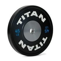 Titan Fitness 45 LB Single Elite Competition Bumper Plate, Blue Color-Coded Weight Indicators