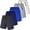 Navy & Charcoal & Royal & White & Silver, variant on Men's 5-Pack Performance Training Shorts With Zipper Pockets (Sizes, S to 2XL)