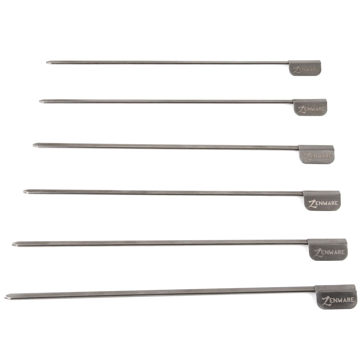 Zenware Stainless Steel Barbecue Kabob Skewers and Rack Set for BBQ Shish Kebab