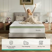Novilla Snowfall 12 inch Queen size Mattress in a Box, Hybrid Medium Support Mattresses, Pocket Spring and CertiPUR-US, Pressure Relief & Motion Isolation