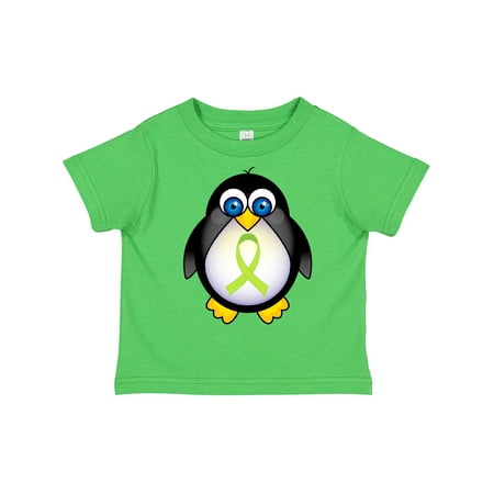 

Inktastic Lime Green Ribbon Awareness Penguin Gift Toddler Boy or Toddler Girl T-Shirt