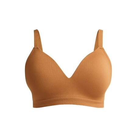 Joyspun Women s Wireless Seamless Matte Mini Rib Bra  Sizes XS-3XL