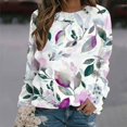 thumbnail image 2 of PuLe Hoodies Women's Casual Printed Long Sleeved Round Neck Pullover Hoodless Sweathirts, 2 of 5