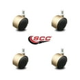 thumbnail image 2 of 2.375 Inch Antique Brass Hooded Urethane Wheel Grip Ring Chair Casters Set of 4, 2 of 2