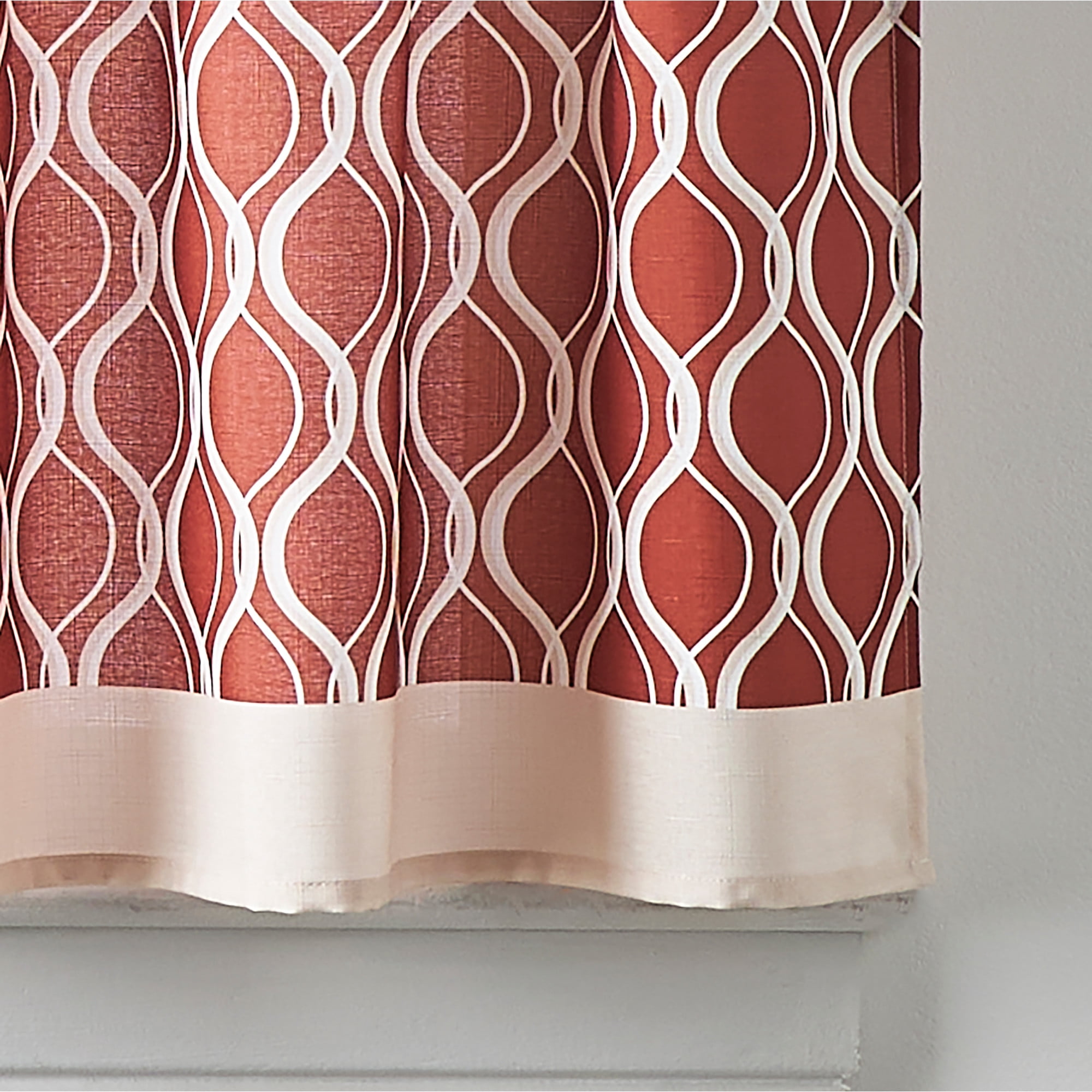 Curtainworks Morocco Tier Pair, Clay, 100% Polyester, 58"W x 24"L, Adult