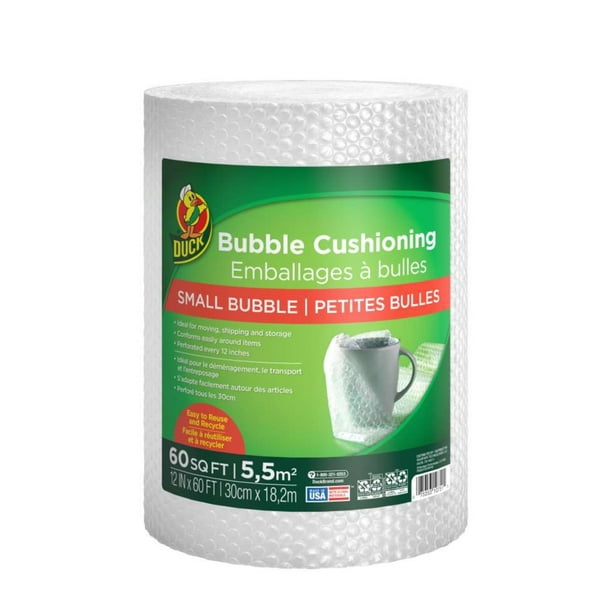 Material de embalaje: rollo de plástico de burbujas con forma de pato, 30 cm x 18,3 m, transparente