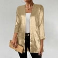 thumbnail image 4 of Warop Women's Solid Color 3/4 Sleeve Cardigan Top Casual Lightweight Outwear Shirt, 4 of 6