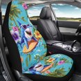 thumbnail image 4 of Uourmeti Tropical Surfing Shark Print Seat Covers for Cars Colorfast Front Car Seat Cover Anti-Abrasion Stretchy 1 Piece Compatible with Truck Automobile, 4 of 6