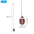 thumbnail image 2 of Cadena de tirón para ventilador de techo, 2 paquetes de 13" cadena decorativa de baloncesto, marrón y blanco, 2 of 6