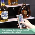 thumbnail image 5 of Ageszoe LED Wine shelf with Adjustable Color Lighting, 2-Tier 24"Liquor Bottle Display Shelf, 5 of 9