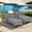 Gray Wicker/Gray Cushion, variant on MEETWARM Outdoor Wicker Chaise Lounge Chair Set of 2, All-Weather PE Rattan Cushioned Patio Lounger Chairs, 6-Position Adjustable Outside Pool Sunbathing Recliner with Armrest & Pillow, Beige