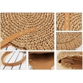 thumbnail image 6 of Straw Handbags Women Handwoven Round Corn Straw Bags Natural Chic Hand Large Summer Beach Tote Woven Handle Shoulder Bag, 6 of 7