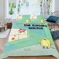 thumbnail image 2 of El Morsa Cantante Conjunto de sábanas temático, trío de piezas, cómodo y amigable con la piel, diseño único, regalo de decoración para el hogar para familiares, amigos y fans,173cm *218cm, 2 of 6