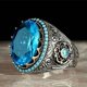 thumbnail image 1 of Nuevo anillo de lujo con incrustaciones de esmeralda para hombre, anillo de personalidad dominante Retro para asistir a la joyería de fiesta de banquete Tan Jianjun unisex, 1 of 2
