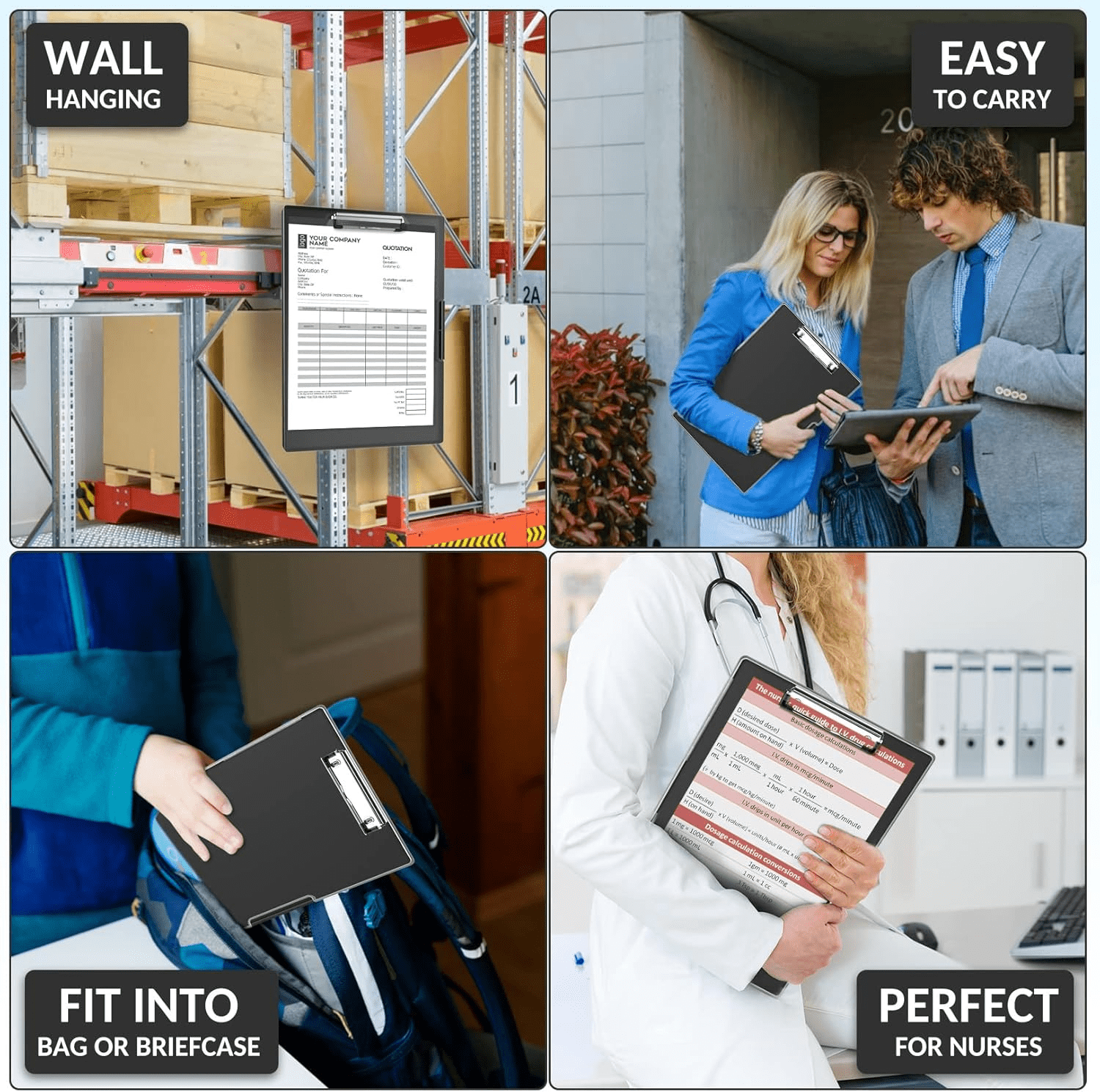 Clipboard with Storage, Heavy Duty Cleaview Clip Boards 8.5X11 with Dual Storage