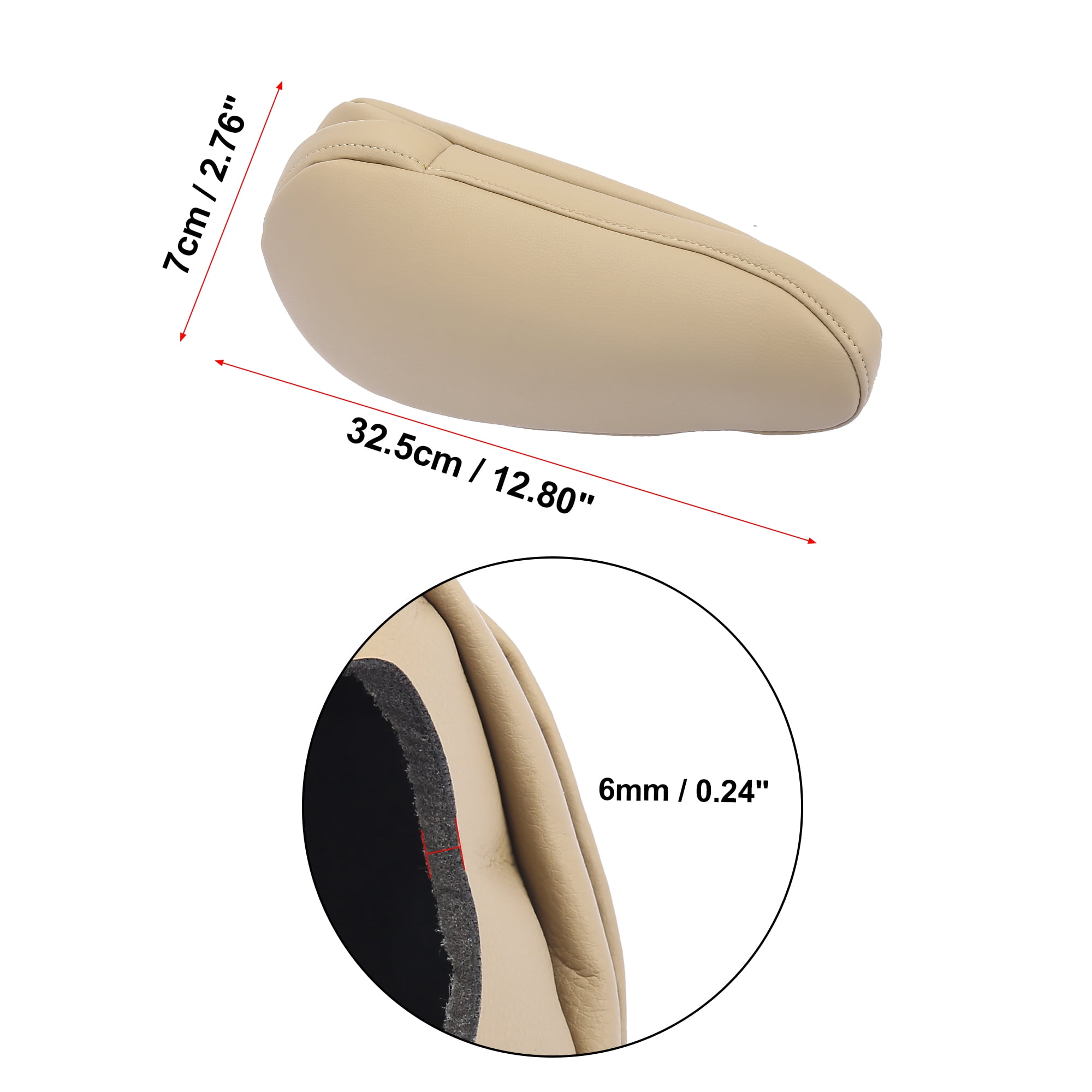 Unique Bargains Pair Vehicle Center Seat Armrest Cover Microfiber Leather Beige for Toyota Sienna 2011-2018