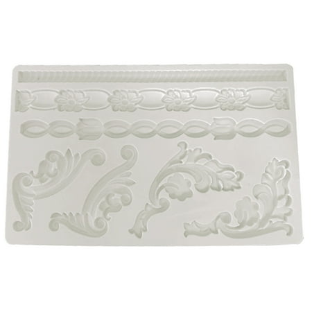 

CHAOMA Relief Pattern Mold Vintage Silicone Cake Fondant Mold for Decorating Lace Flower Border Cake Cupcake Sugarcraft Candies
