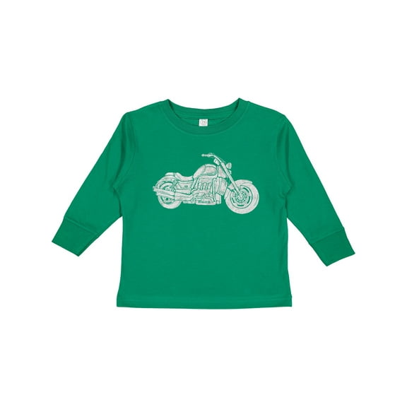 Inktastic Distressed Motorcycle Boys or Girls Long Sleeve Toddler T-Shirt