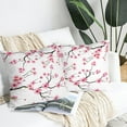 thumbnail image 3 of Cherry Blossom Decorative Throw Pillow Covers Set of 2, Pink Floral Pillow Cases Cushion Covers for Sofa Bed Couch Chair 18x18 Inch, Pink Living Room Couch Decor, 3 of 6