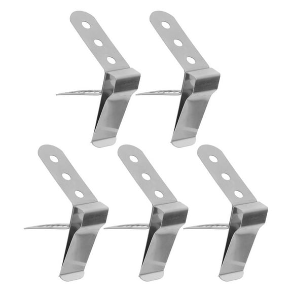Worgeous 5pcs Thermometer Probe Pots Clip Holder Stainless Steel Temperature Readings Clamp For Bbq Smoker Candy Making Milk Jam Oven Meat Fryer Barbecue