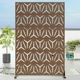thumbnail image 2 of MAYEERTY 72 × 47in Outdoor Privacy Screen with Stand Metal Garden Decorative Screen, Brown, 2 of 8