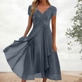 thumbnail image 2 of FYEGRE Robes Formelles pour Femmes Invitées de Mariage avec Fente Cocktail Élégante Dentelle Longue Robe de Bal Gris m, 2 of 6