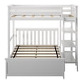 thumbnail image 4 of Max & Lily Solid wood L-Shaped Bunk Bed, Twin over Full with Bookcase for Kids, White, 4 of 13