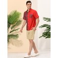 thumbnail image 4 of Camisa a cuadros de verano Lars Amadeus para hombre rojo verde XXL, 4 of 6