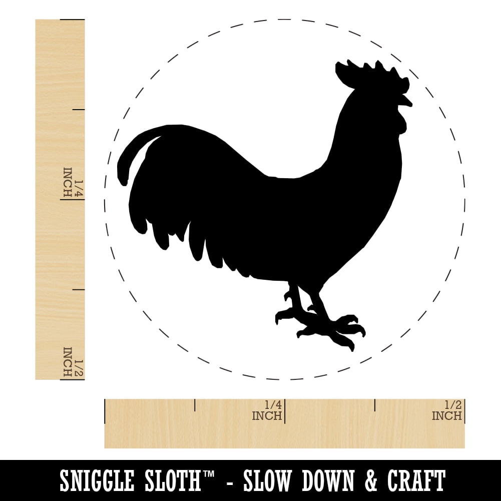 Rooster Chicken Standing Solid Rubber Stamp for Stamping Crafting Planners 1//2 Inch Mini