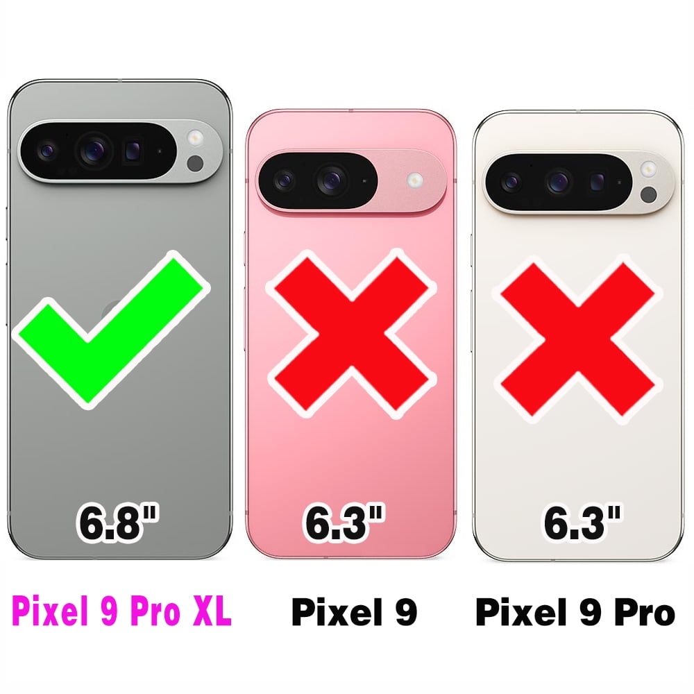 Asuwish Wallet Phone Case for Google Pixel 9 Pro XL/10 pro XL Tempered Glass Screen Protector Bling Glitter Crossbody Lanyard Strap Flip Zipper Purse Card Holder Cell Cover Pixel9ProXL 10proXL Pink