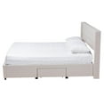 thumbnail image 4 of Baxton Studio Braylon Mid-Century Modern Transitional Beige Fabric and Dark Brown Finished Wood Queen Size 3-Drawer Storage Platform Bed, 4 of 14
