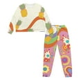 thumbnail image 4 of Yuyamidu Pineapple Pajamas for Women Set Yoga Jogger Sleepwear Hippie Flower Athletic Clothing Casual Scoop Neck PJ 2 Pieces Pjs Long Sleeve Soft Nightwear Size S, 4 of 7