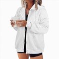 thumbnail image 2 of ORT Women's Fall Oversized Hoodies Sweatshirt Long Sleeve Zip Up Pockets Loose Fit Y2K Winter Jackets Coat(White,XL), 2 of 6