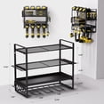 thumbnail image 4 of Heavy Duty Power Tool Organizer 400LB Capacity - Metal 4-Tier Wall Mount Garage Tool Storage with Drill Holder, Screwdriver & Pliers Rack, Black, 4 of 8