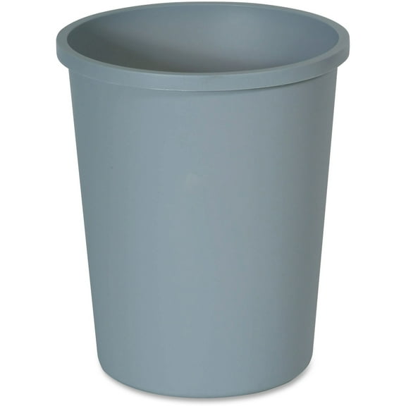 Rubbermaid Commercial Untouchable 11-gallon Container - 11 Gal Capacity - Round - Crack Resistant, Durable - 18.8" Height X 15.8" Diameter - Plastic - Gray - 6 / Carton