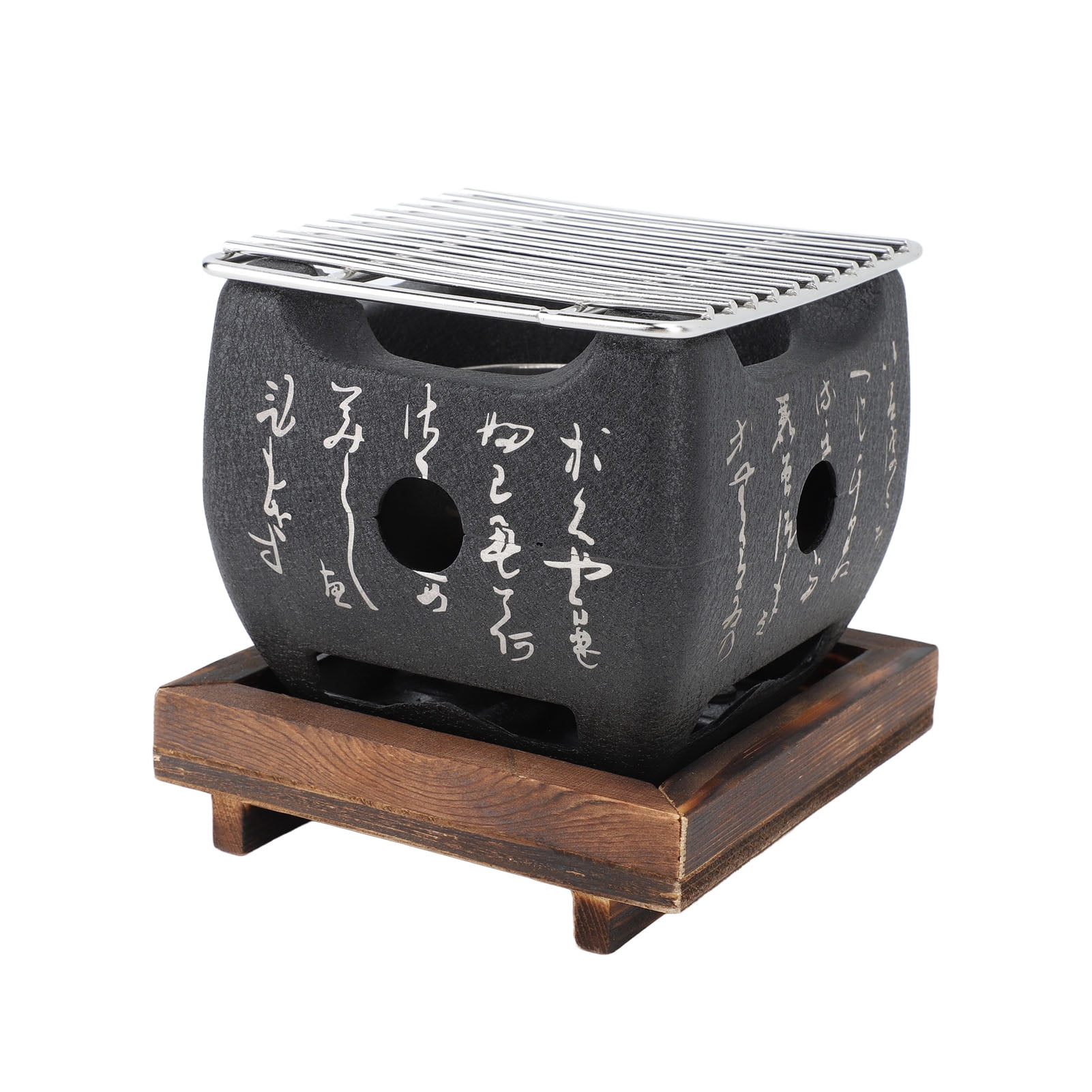 Mini BBQ Grill with Stylish Text Design, Compact and Portable, Versatile Use for Grilling Meats and More, Quick Heat Up for Efficient Cooking, Even Heat Distribution