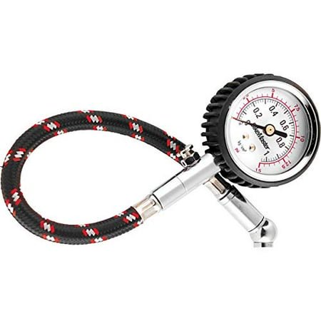 BikeMaster Dial Type Air Pressure Tire Gauge with Hose (0-15 PSI)