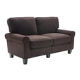 thumbnail image 2 of Home Square 2 Piece Polyester Fabric Loveseat Set in Dark Brown, 2 of 2